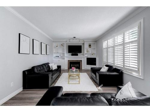 35 Lido Drive, Stoney Creek, ON - Indoor Photo Showing Living Room With Fireplace