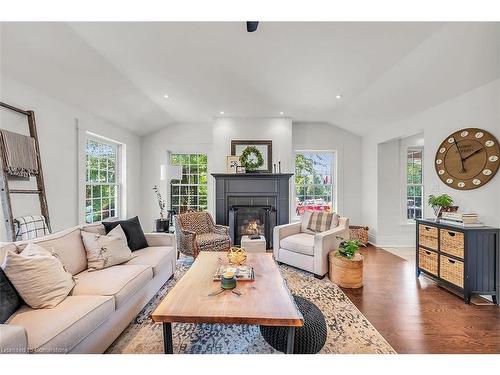 1288 Brock Road, Flamborough, ON - Indoor Photo Showing Living Room With Fireplace