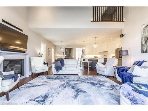 72 Pond View Gate, Waterdown, ON - Indoor Photo Showing Living Room With Fireplace