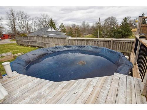 5117 Canborough Road, Wellandport, ON - Outdoor With Above Ground Pool With Deck Patio Veranda With Backyard