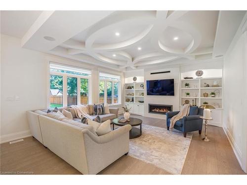 157 Orchard Drive, Hamilton, ON - Indoor Photo Showing Living Room With Fireplace