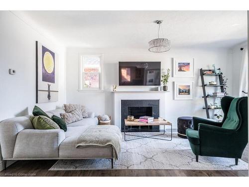 38 Kipling Road, Hamilton, ON - Indoor Photo Showing Living Room With Fireplace