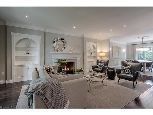 4016 Lantern Lane, Burlington, ON - Indoor Photo Showing Living Room With Fireplace