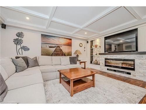 1457 Dewbourne Crescent, Burlington, ON - Indoor Photo Showing Living Room With Fireplace