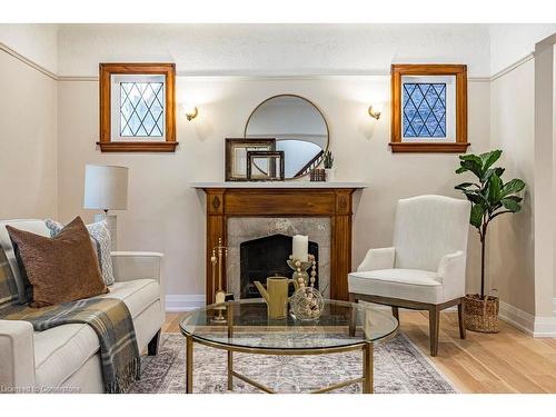 23 Sydenham Street, Dundas, ON - Indoor Photo Showing Living Room With Fireplace