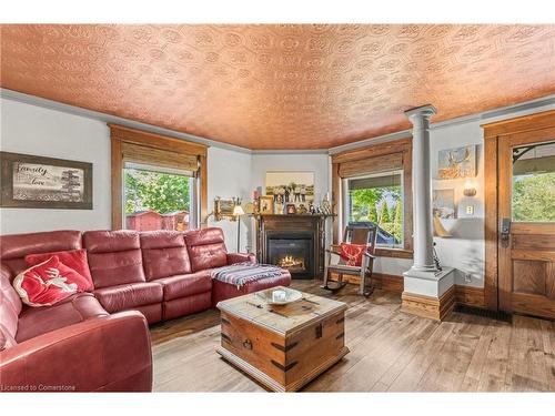 203 Jenkins Road, Scotland, ON - Indoor Photo Showing Living Room With Fireplace