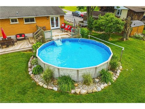 1451 6Th Conc Road W, Flamborough, ON - Outdoor With Above Ground Pool With Deck Patio Veranda With Backyard With Exterior