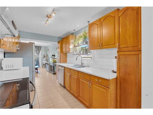 28 Tolton Avenue, Hamilton, ON - Indoor Photo Showing Kitchen With Double Sink