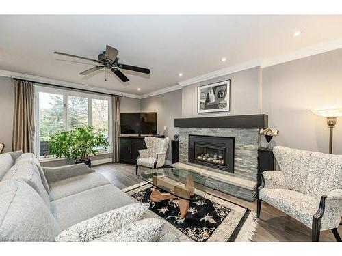 682 Westover Road, Flamborough, ON - Indoor Photo Showing Living Room With Fireplace