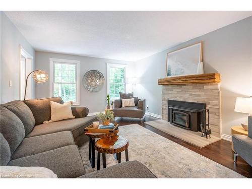 2214 3Rd Side Road, Campbellville, ON - Indoor Photo Showing Living Room With Fireplace