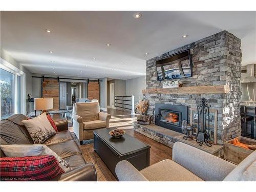 1470 Lower Base Line, Oakville, ON - Indoor Photo Showing Living Room With Fireplace