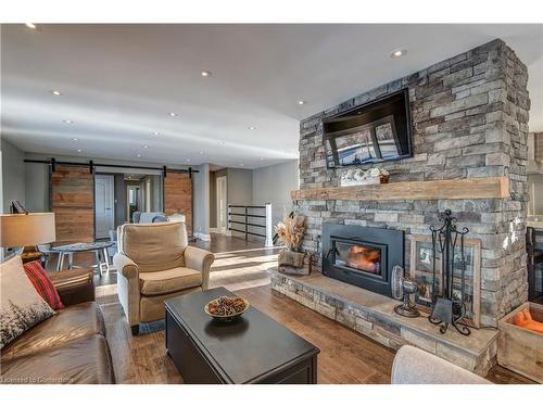 1470 Lower Base Line, Oakville, ON - Indoor Photo Showing Living Room With Fireplace