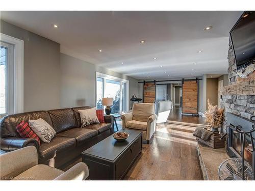 1470 Lower Base Line, Oakville, ON - Indoor Photo Showing Living Room With Fireplace