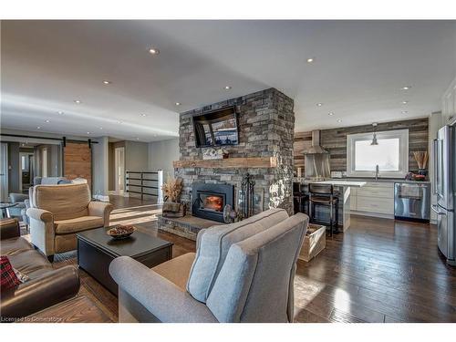 1470 Lower Base Line, Oakville, ON - Indoor Photo Showing Living Room With Fireplace