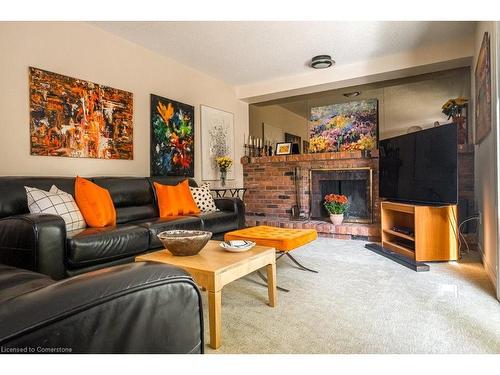 163 Watsons Lane, Dundas, ON - Indoor Photo Showing Living Room With Fireplace