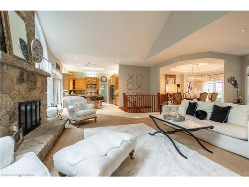 64 Nelson Street, Waterdown, ON - Indoor Photo Showing Living Room With Fireplace