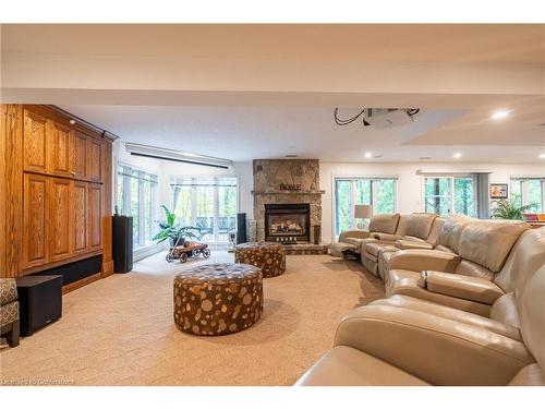 64 Nelson Street, Waterdown, ON - Indoor Photo Showing Living Room With Fireplace