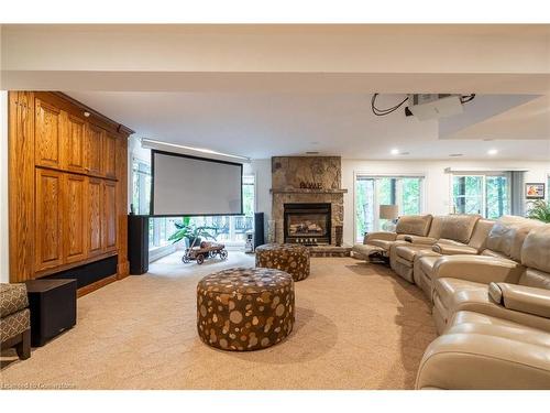 64 Nelson Street, Waterdown, ON - Indoor Photo Showing Living Room With Fireplace