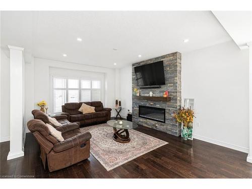 4 Dolomiti Court, Hamilton, ON - Indoor Photo Showing Living Room With Fireplace