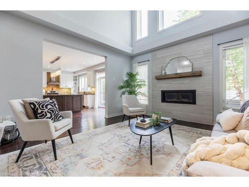 14 Stiles Street, Ancaster, ON - Indoor Photo Showing Living Room With Fireplace