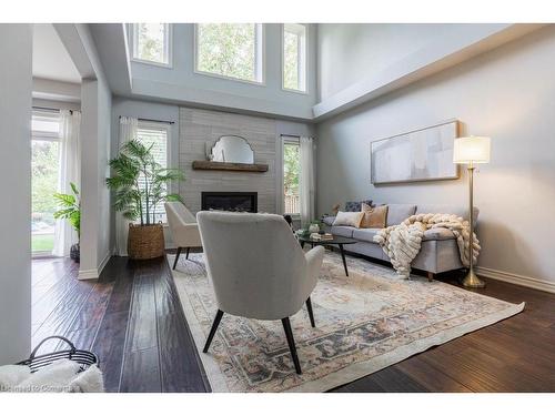 14 Stiles Street, Ancaster, ON - Indoor Photo Showing Living Room With Fireplace