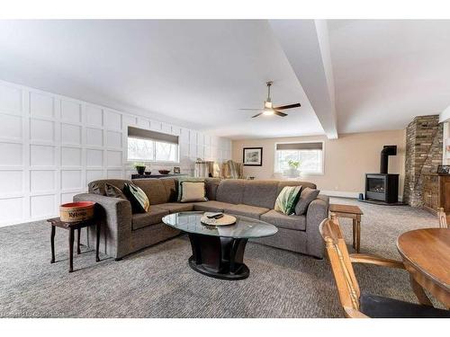 555 Ofield Road N, Flamborough, ON - Indoor Photo Showing Living Room With Fireplace