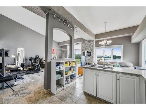 491-493 Dewitt Road, Stoney Creek, ON - Indoor Photo Showing Kitchen With Double Sink