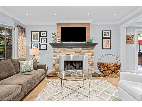 101 Boulding Avenue, Waterdown, ON - Indoor Photo Showing Living Room With Fireplace