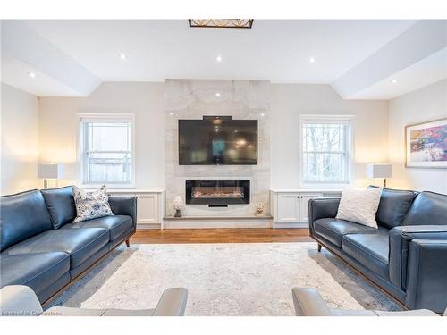 4306 Lakeshore Road, Burlington, ON - Indoor Photo Showing Living Room With Fireplace