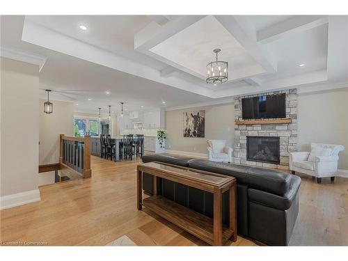 155 Grove Park Drive, Burlington, ON - Indoor Photo Showing Living Room With Fireplace