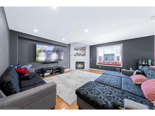 182 Eringate Drive Drive, Stoney Creek, ON - Indoor Photo Showing Living Room With Fireplace