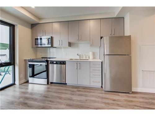 601-15 Queen Street S, Hamilton, ON - Indoor Photo Showing Kitchen With Stainless Steel Kitchen With Double Sink