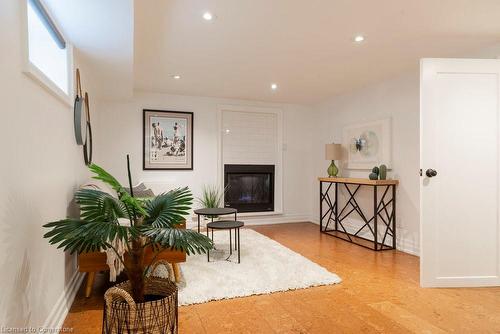 418 Macnab Street N, Hamilton, ON - Indoor Photo Showing Living Room With Fireplace