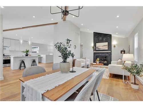 2803 Haldimand Road 9, York, ON - Indoor Photo Showing Dining Room With Fireplace