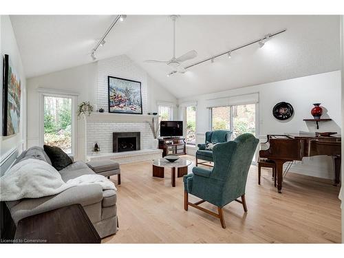 158 Sulphur Springs Road, Ancaster, ON - Indoor Photo Showing Living Room With Fireplace