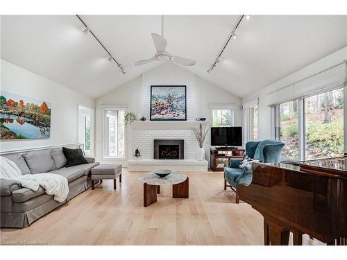 158 Sulphur Springs Road, Ancaster, ON - Indoor Photo Showing Living Room With Fireplace