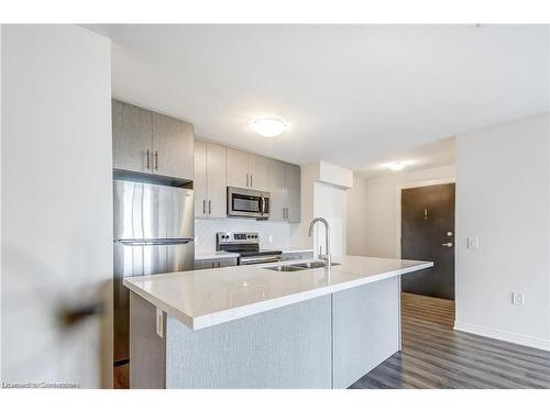 601-2750 King Street E, Hamilton, ON - Indoor Photo Showing Kitchen With Stainless Steel Kitchen With Double Sink With Upgraded Kitchen