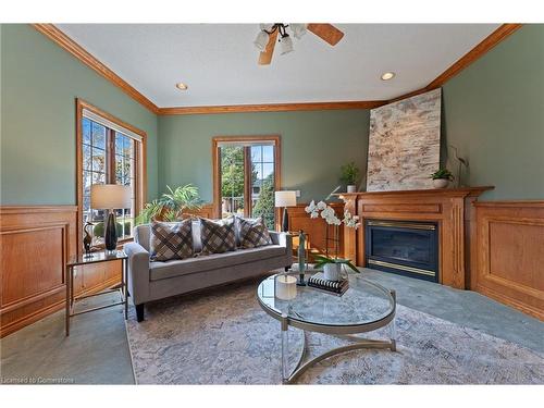 205 Greenbriar Road, Ancaster, ON - Indoor Photo Showing Living Room With Fireplace