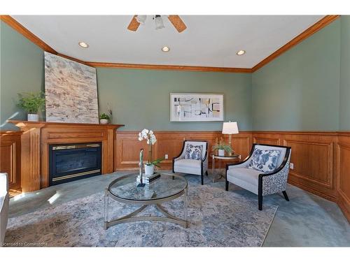 205 Greenbriar Road, Ancaster, ON - Indoor Photo Showing Living Room With Fireplace