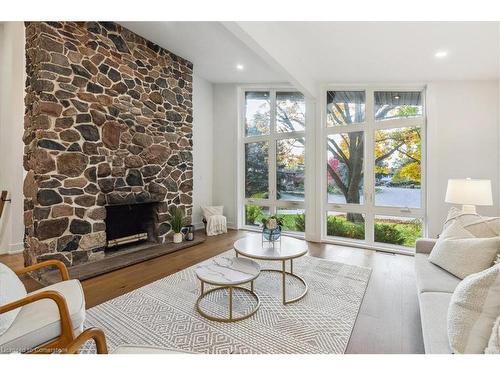 5394 Bird Cage Walk, Burlington, ON - Indoor Photo Showing Living Room With Fireplace