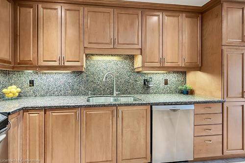 601-3000 Creekside Drive, Dundas, ON - Indoor Photo Showing Kitchen With Double Sink With Upgraded Kitchen