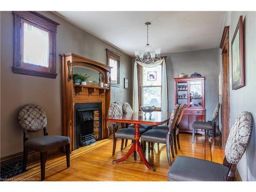 77 Mountain Avenue, Hamilton, ON - Indoor Photo Showing Dining Room With Fireplace