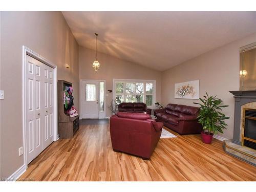 282 Winterberry Drive, Stoney Creek, ON - Indoor Photo Showing Living Room With Fireplace