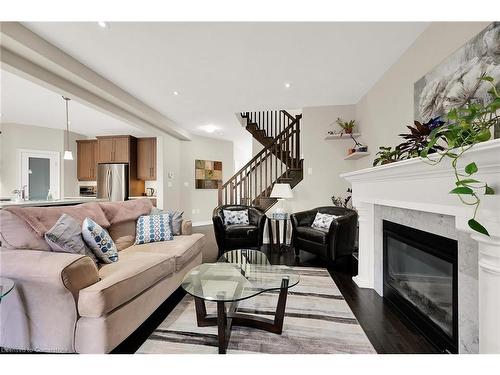 229 John Frederick Drive, Ancaster, ON - Indoor Photo Showing Living Room With Fireplace