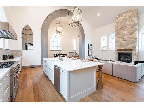 41 Talbot Road, Delhi, ON - Indoor Photo Showing Kitchen With Fireplace