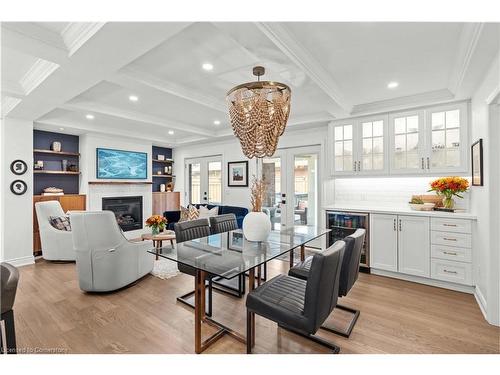 1432 Olga Drive, Burlington, ON - Indoor Photo Showing Dining Room With Fireplace