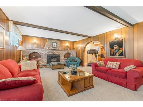 337 Mcneilly Road, Stoney Creek, ON - Indoor Photo Showing Living Room With Fireplace