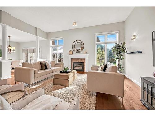 91 Southcreek Court, Ancaster, ON - Indoor Photo Showing Living Room With Fireplace