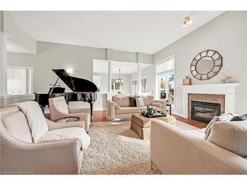 91 Southcreek Court, Ancaster, ON - Indoor Photo Showing Living Room With Fireplace