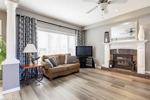 38 Raymond Road, Ancaster, ON - Indoor Photo Showing Living Room With Fireplace